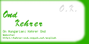 ond kehrer business card